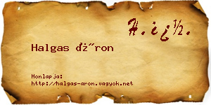 Halgas Áron névjegykártya