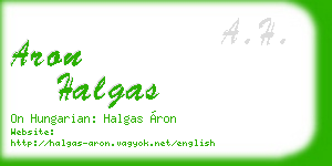 aron halgas business card